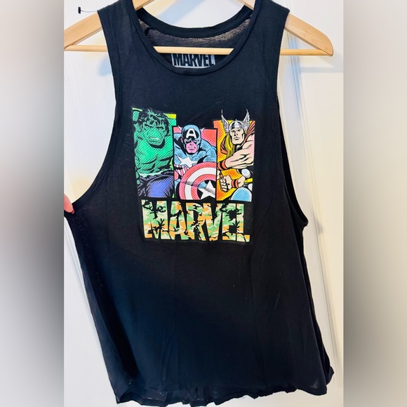 Marvel Superhero Black Graphic Tank Top NWOT - Picture 3 of 7